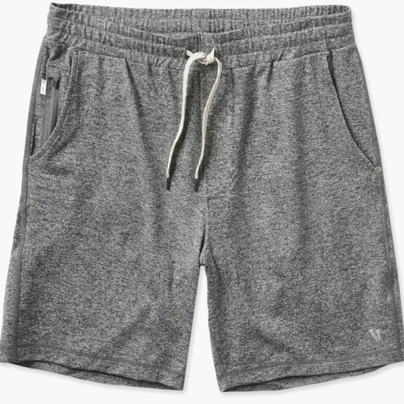 NEW..Vuori Pronto Heather Grey Men Drawstring Summer Activewear Shorts. Size XXL - Picture 1 of 11